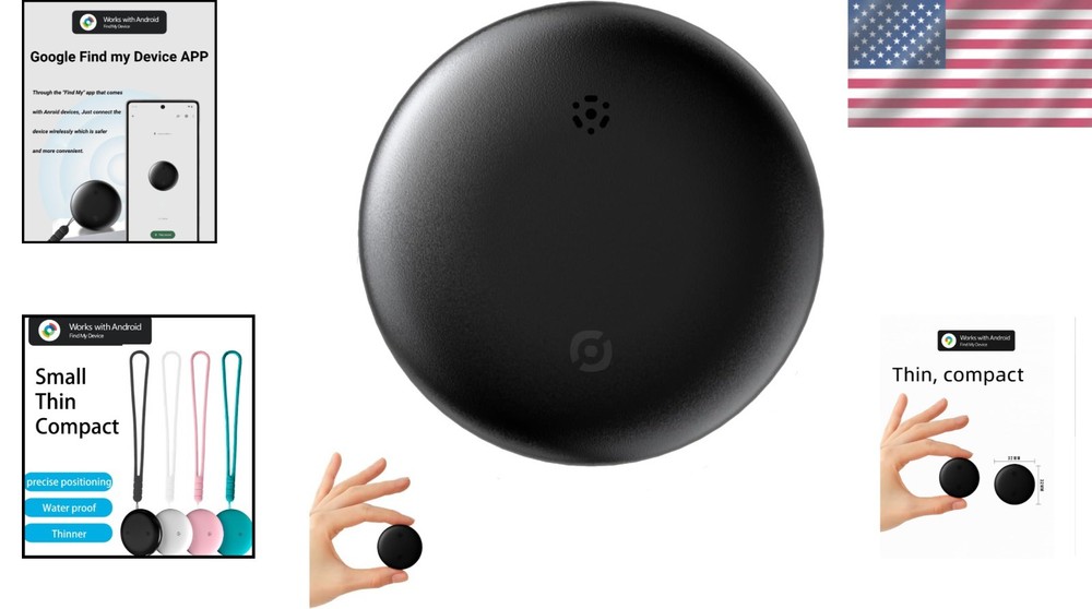 Smart Tracking Tag for Android Devices - Lightweight Pet and Item Tracker, Black