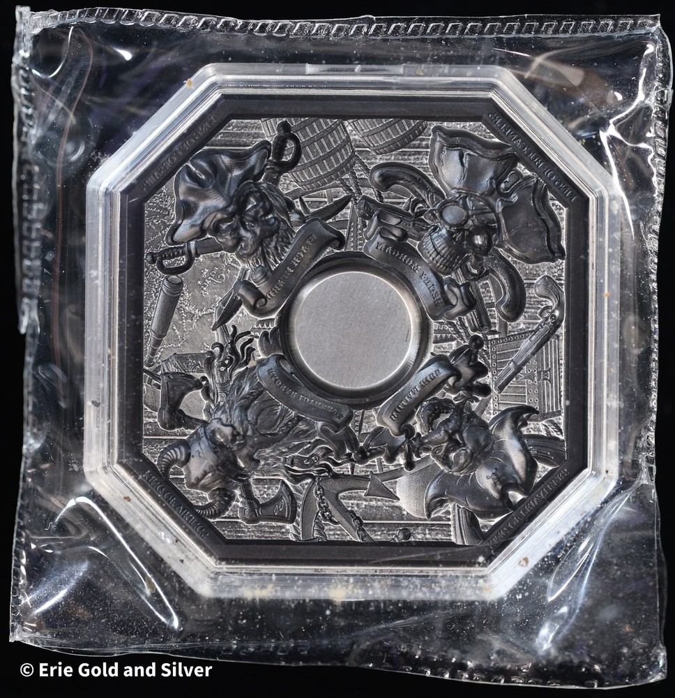 South Korea Pirate Kings 2 oz Silver Stackable w/ Compass Insert