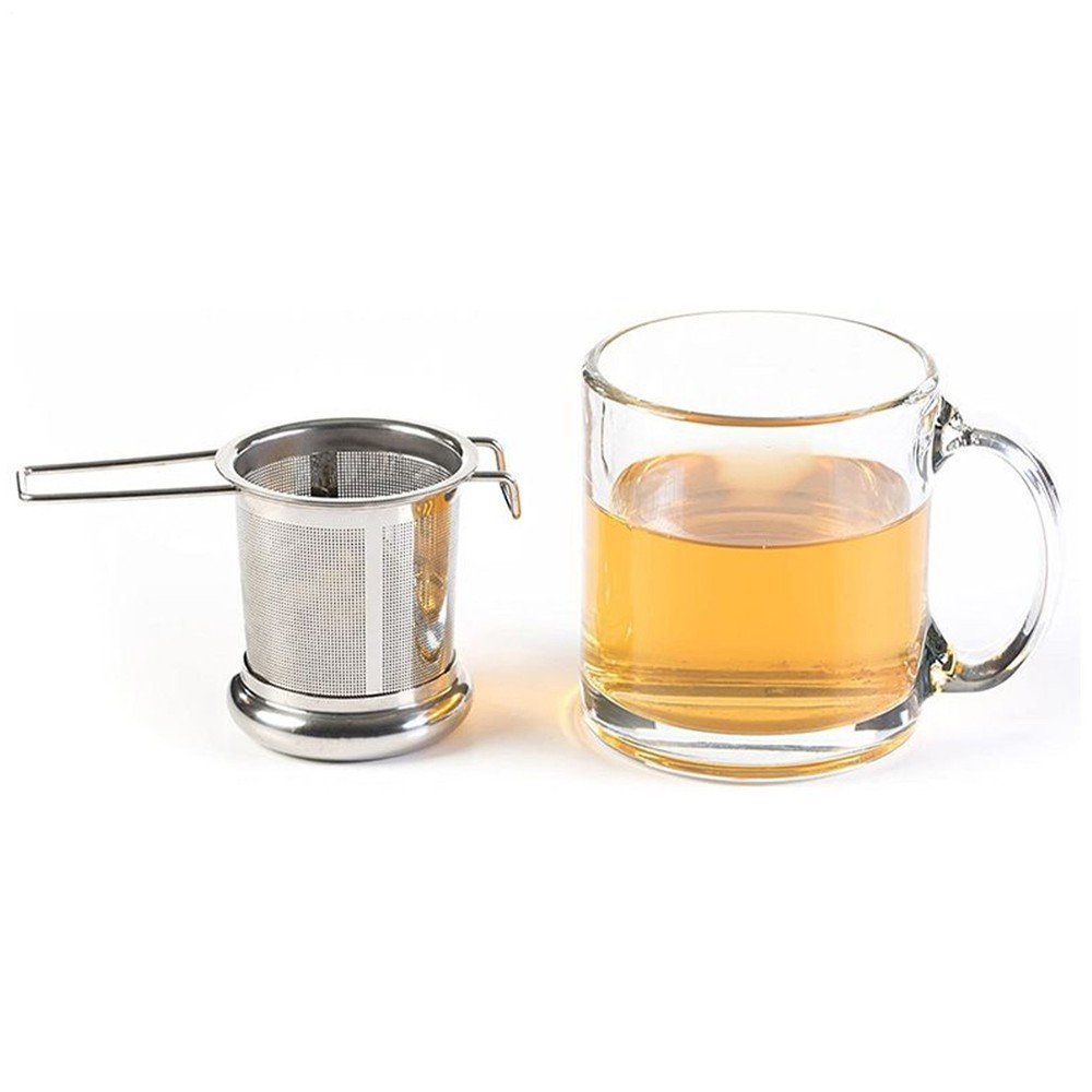 Stainless Steel Tea Diffuser Basket with Handle & Lid, Loose Leaf Tea Strainer