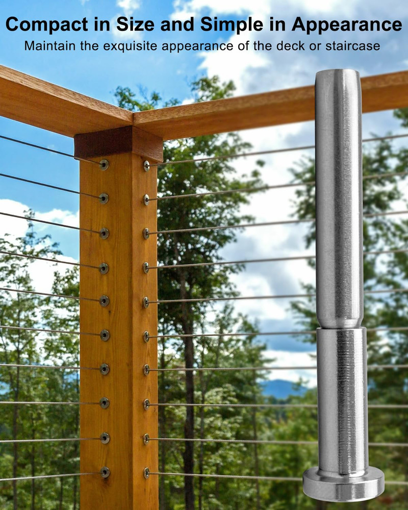 Invisible Cable Railing Tensioner Kit for 2"x2" Posts - 60 Pack