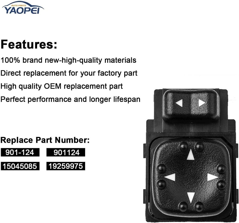 15045085 Power Mirror Control Switch Button Compatible with 2000-2002 Silverado