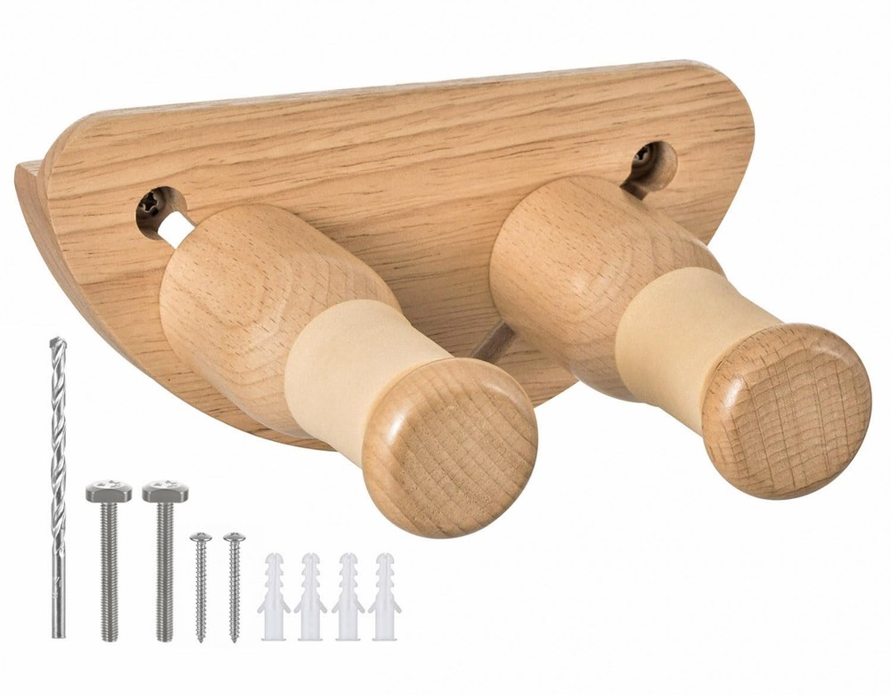 Guitar Hanger, Solid Wood Wall Mount Guitar Holder Adjustable Width Wall Hang...