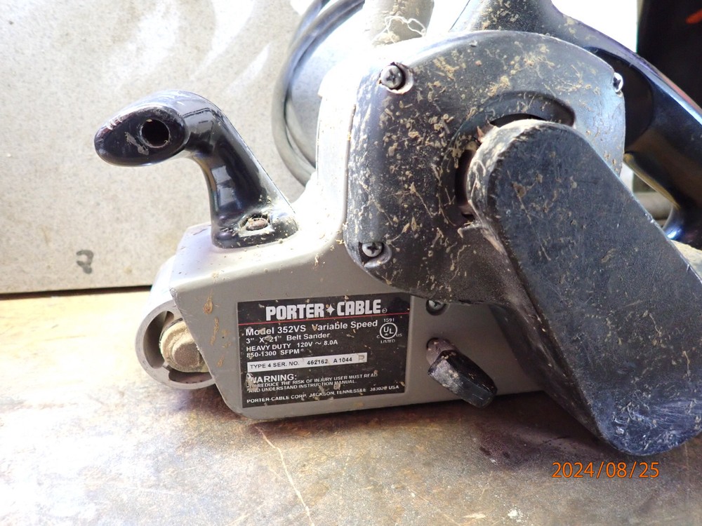 USA PORTER CABLE 352VS 3X21 BELT SANDER W/ DUST COLLECTION VARIABLE SPEED