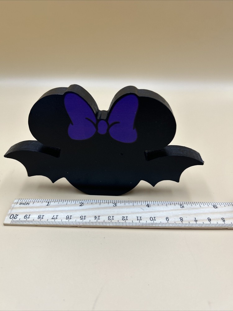 Halloween Minnie Mouse Bat Shaped Wooden Table Decor