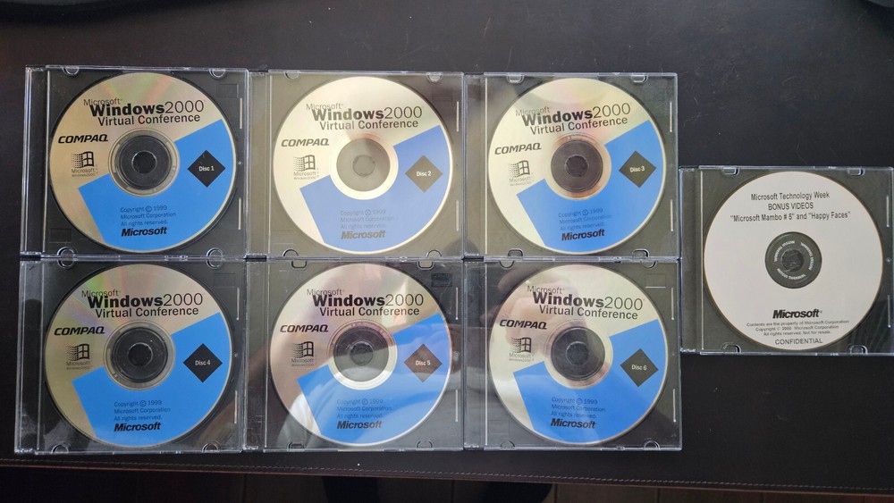 Windows 2000 Virtual Conference 6 Disk Set + Bonus Disk Issued in New Orleans