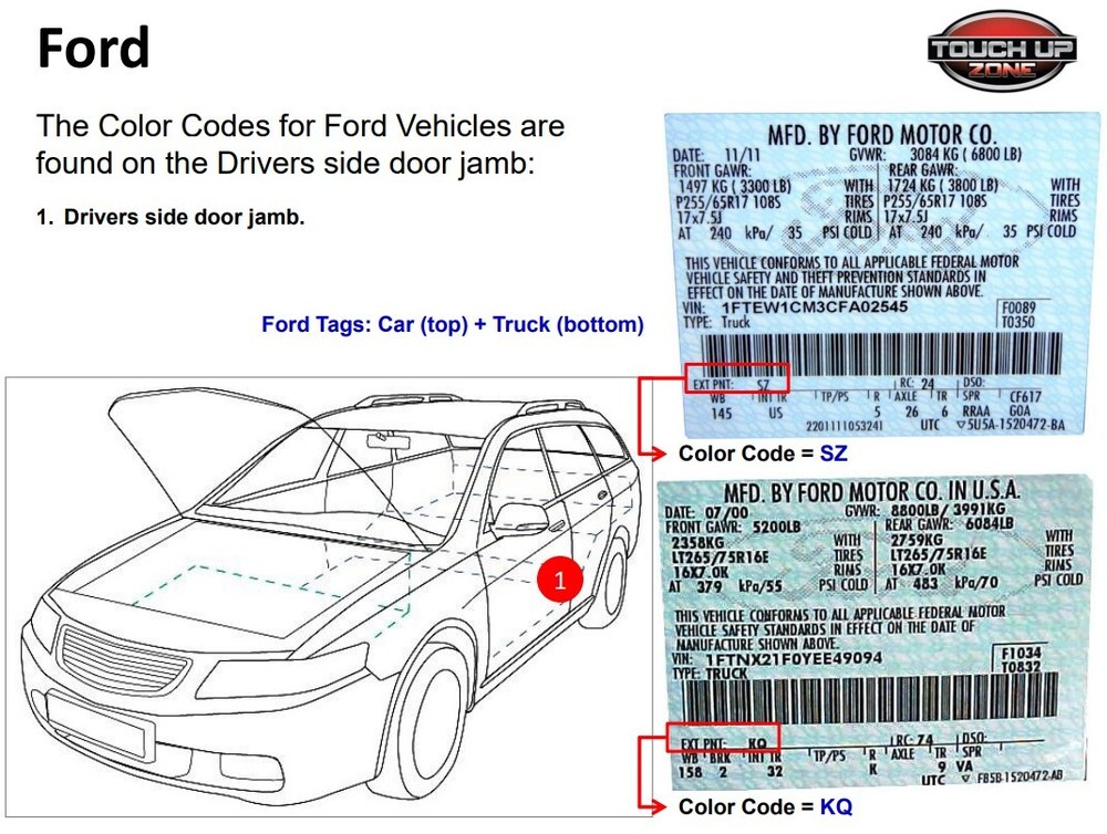 Genuine Ford OEM Touch-Up Paint - OEM Color and Quantity Selection