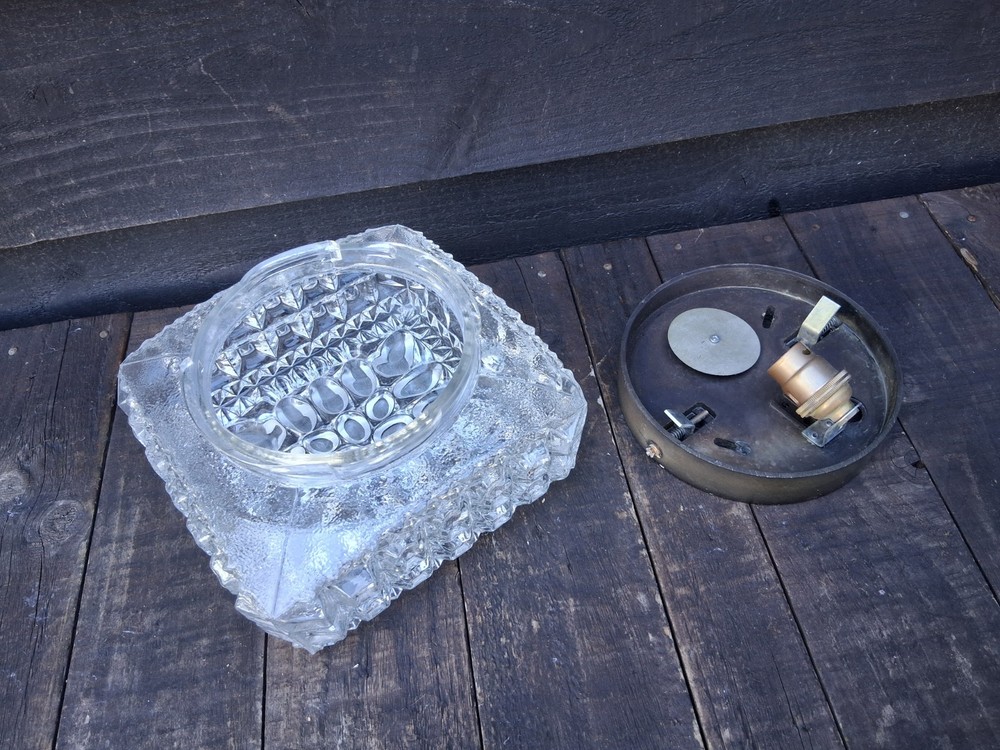 Square mid century Flush Mount Bubble Glass Ceiling Light FREE P&P