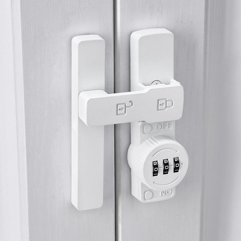 Wocoe Matte White 180 Degree Mechanical Password Lock, 3-Digit