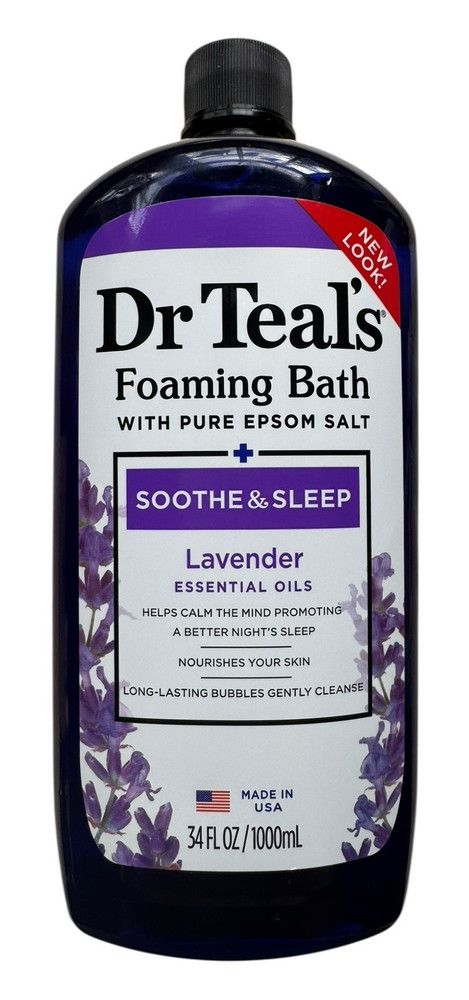 Dr Teal's Foaming Bath with Pure Epsom Salt - Soothe & Sleep Lavender - 34 oz