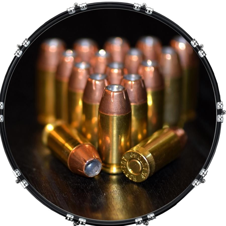 20" Custom Bass Kick Drum Front Head Graphic Graphical Hollow Points