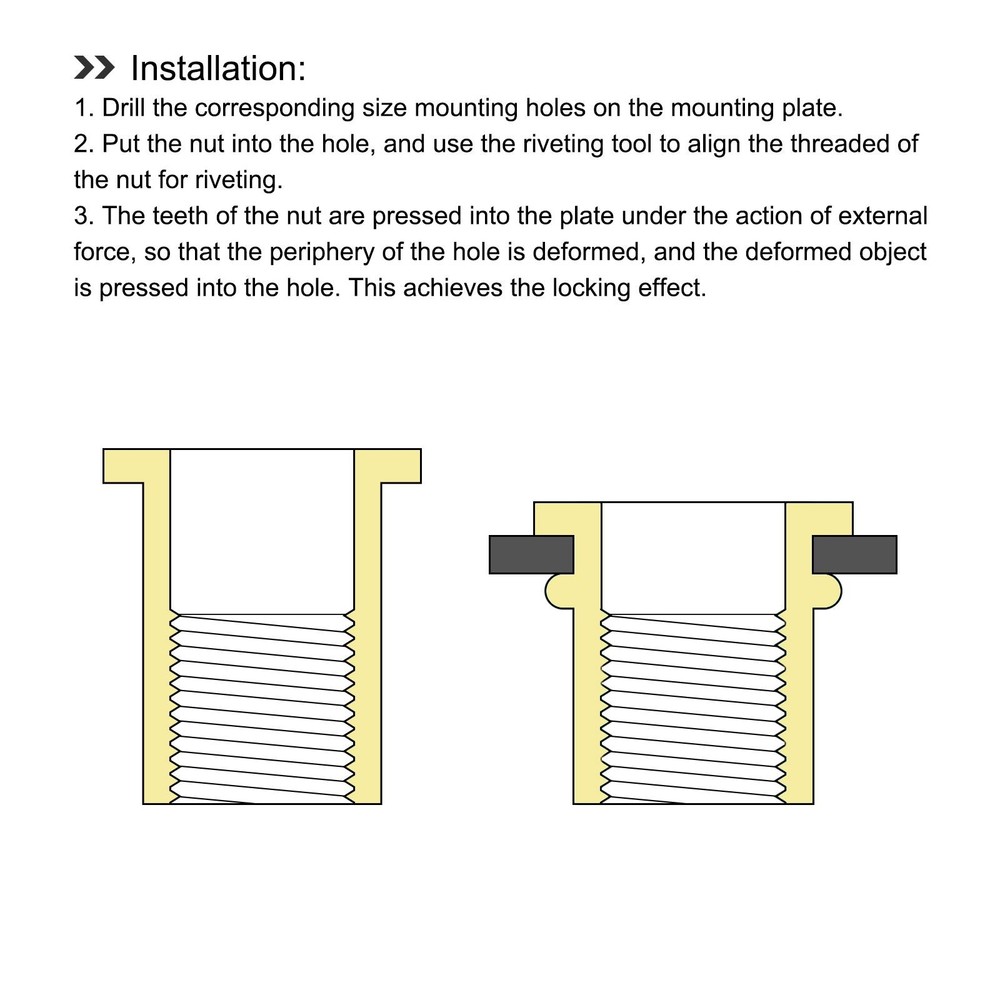 Rivet Nuts (M4) 110Pcs, Aluminum Alloy Knurled Threaded Insert Nuts