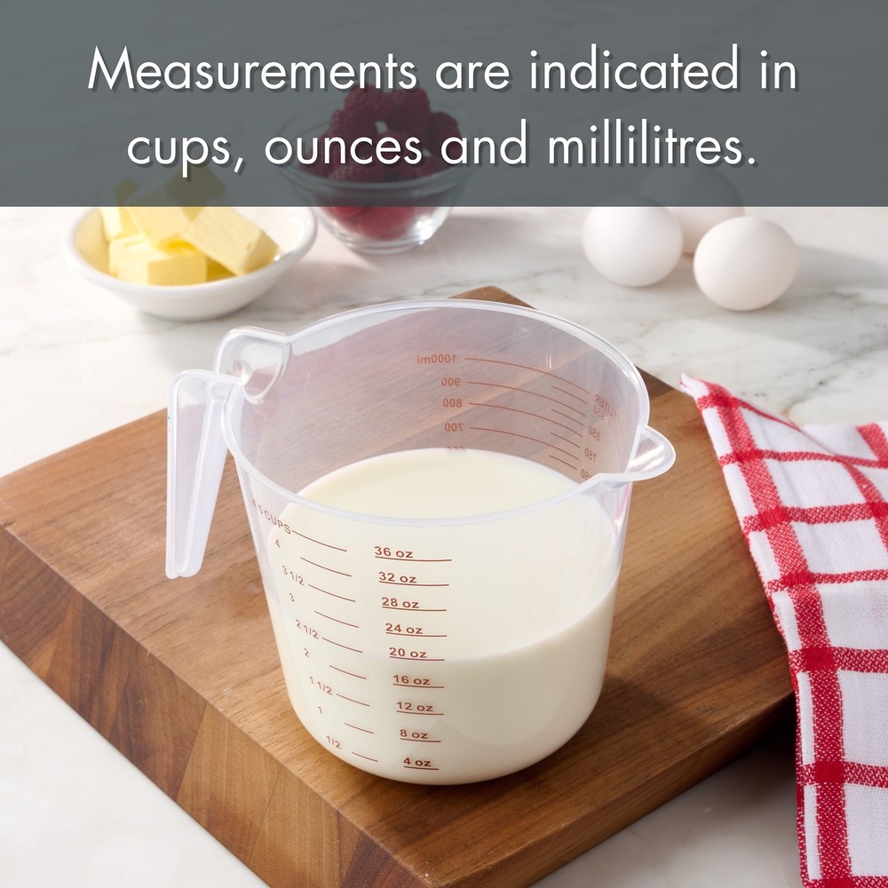 Mainstays 3-Piece Tapered Spout Nesting Measuring Cups Set, Clear