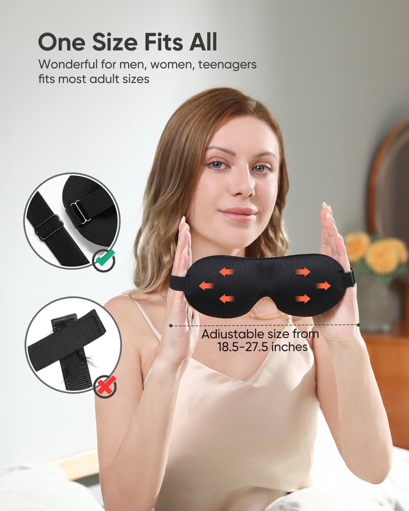 Sleep for Side Sleeper 3 Pack, Blackout 3D Eye for Sleeping, Night Blindfold ...