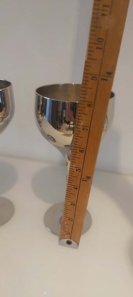 Large Silver Plated Twisted Stem Wine Goblet Heavy