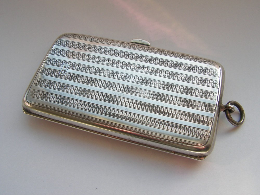 ANTIQUE EDWARDIAN SOLID SILVER LADIES CHATELAIN COIN PURSE Sydney & Co 1919
