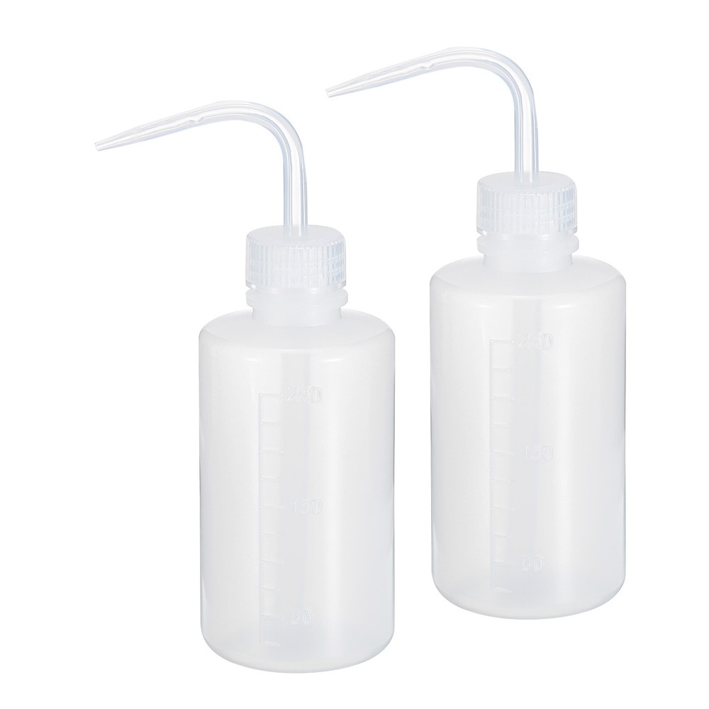 2Pcs 8oz Lab Squeeze Bottle 250ml Plastic Safety Wash Bottles (White)