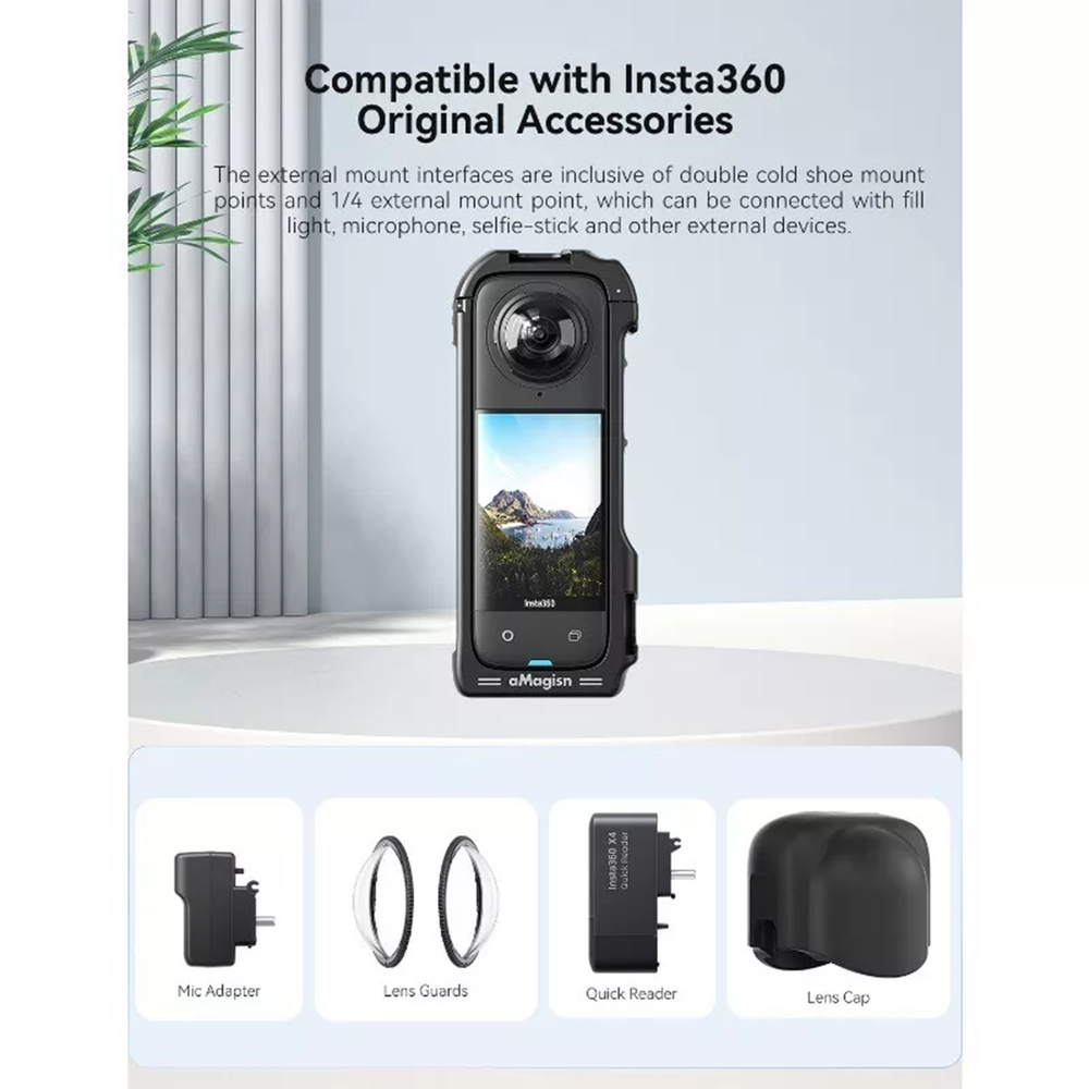 Quick Release Plastic Frame Cage for Insta360 X4 Protective