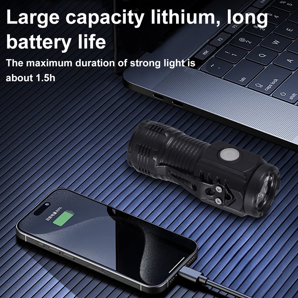 Super Bright LED Torch USB Rechargeable Tactical Flashlight Work Light Magnetic