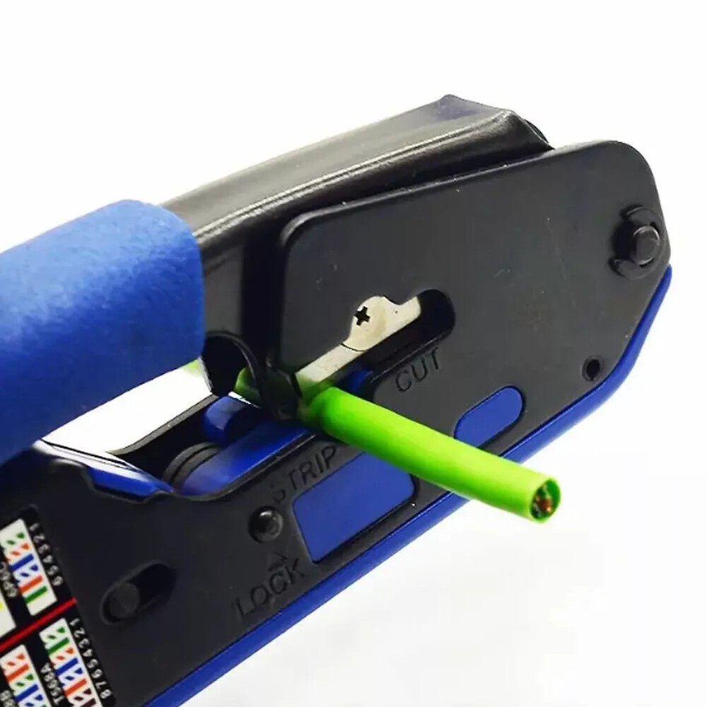 RJ45 Crimper Tools Pass Through Crimping Tool Kit Network Cable Connector Kit