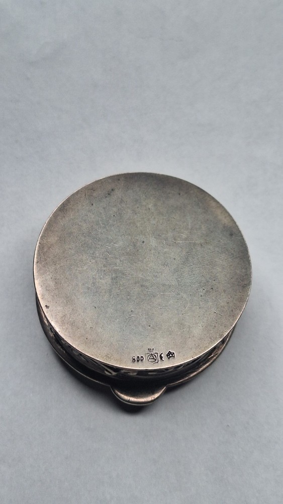 Antique Snuff Pill Trinket Box 800 Silver