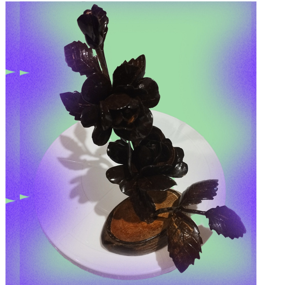 Hand made coconut shell Rose flower decor available coconut shell flower gift