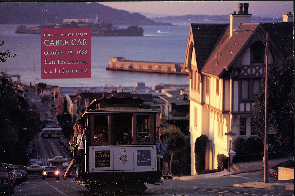 US FDC #2263 USPS Ceremony Program 1988 San Francisco CA Cable Car