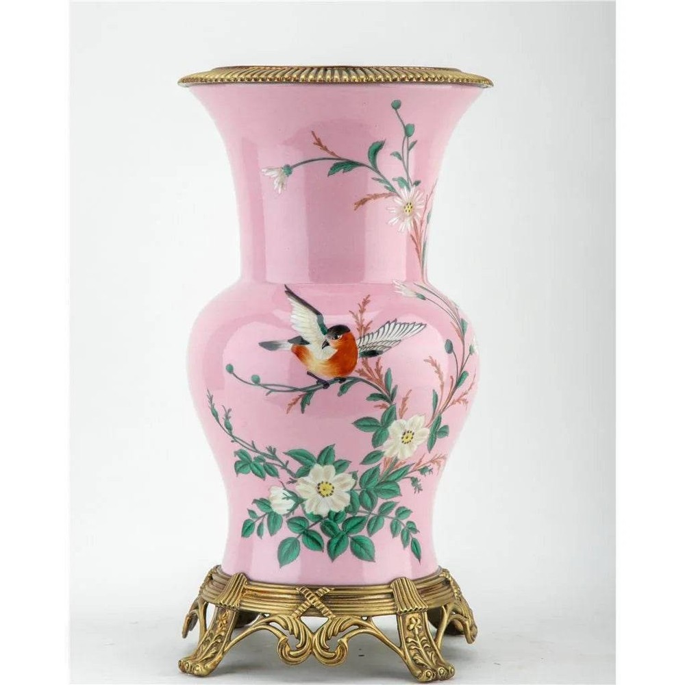 Khom Pink Floral Pattern Vase - Delamere Design