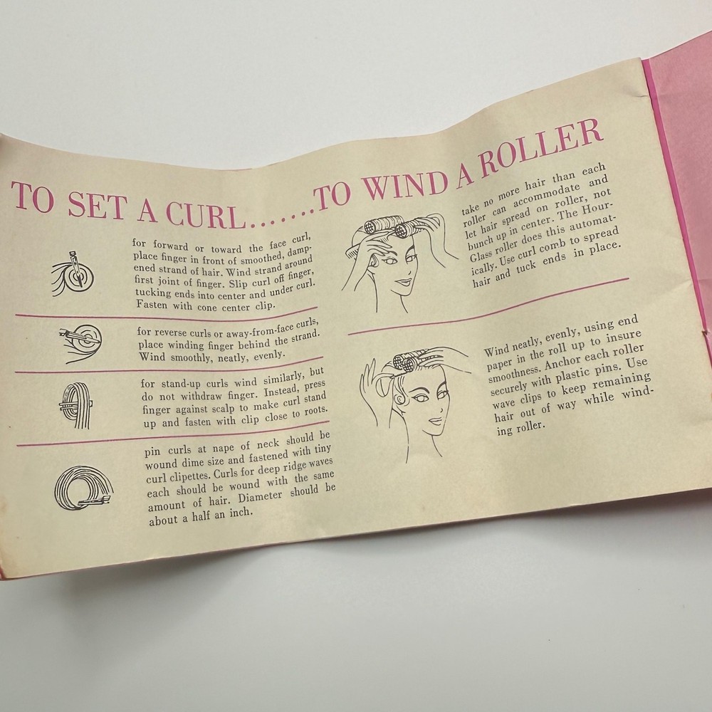Vintage Mesh Rollers with Picks Clips Styling Booklet