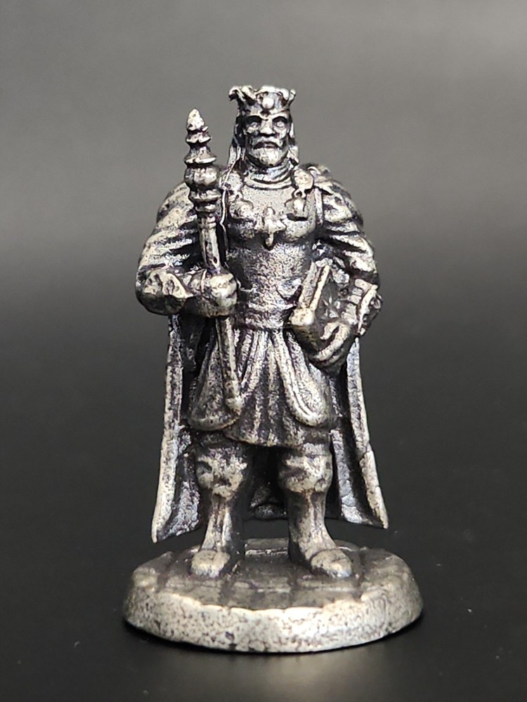 Solid Metal King Statue Miniature Figure, Heavy and Sturdy
