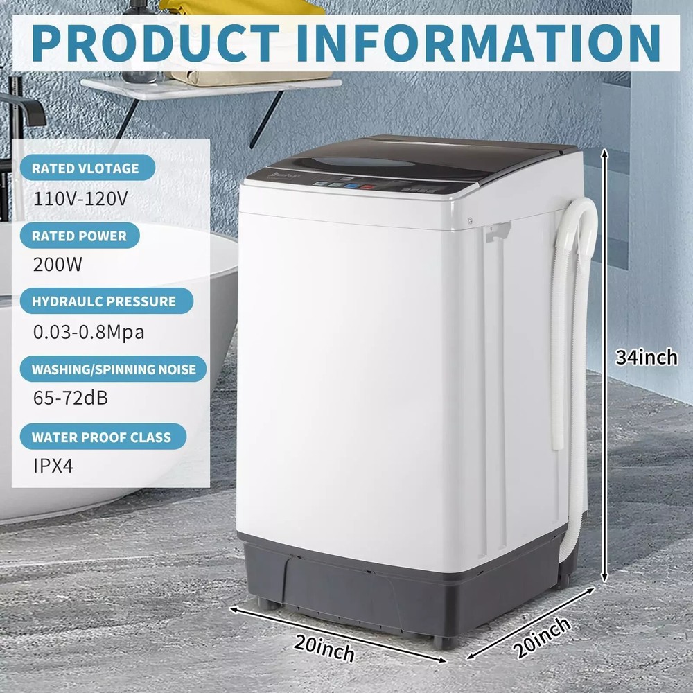 ZOKOP Full Automatic Washing Machine- 17.6lbs Capacity