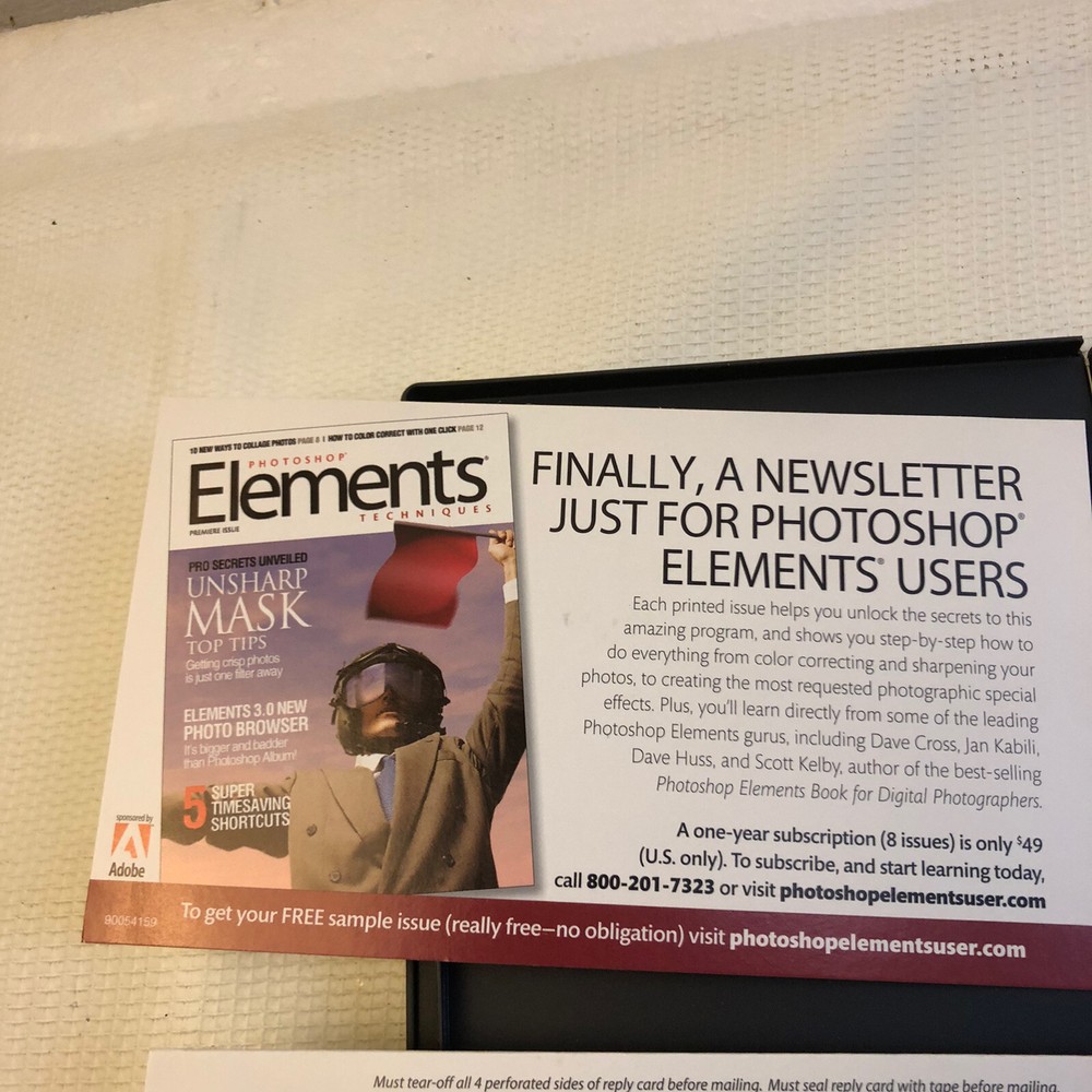 Adobe Premier Elements 3.0 PC 2004 1 Disc + Serial Code Number Macintosh Version