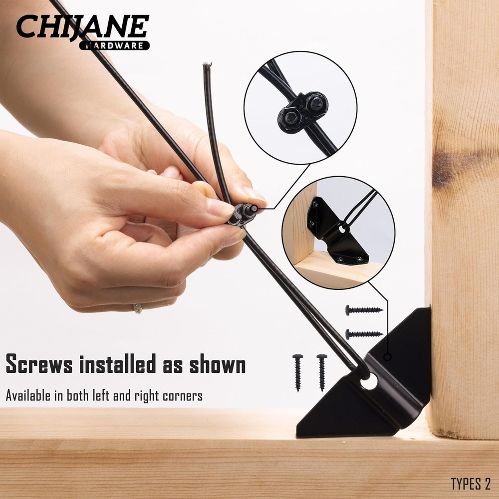 Durable Anti Sag Gate Kit Hardware Support Cable Set for Sliding Black