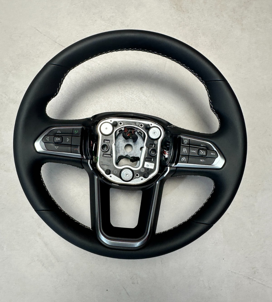 JEEP STEERING WHEEL LEATHER MULTI FUNCTION LEATHER STEERING WHEEL GENUINE NEW...