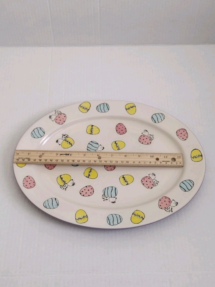 Gibson Snoopy Peanuts Easter Serving Plate Egg Platter 14" Holiday 2020 Eggs