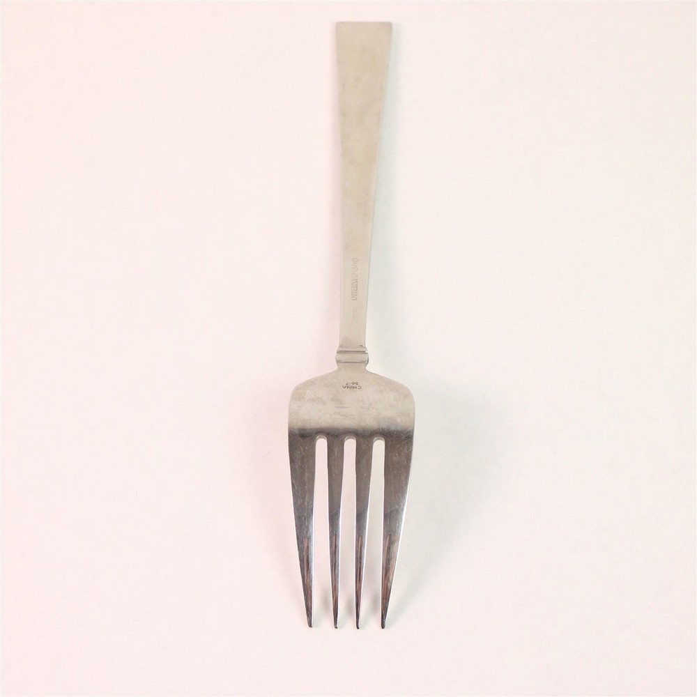 Oneida Silver Perspective Pattern 18/10 Stainless Serving Fork 8.88" Good Rare