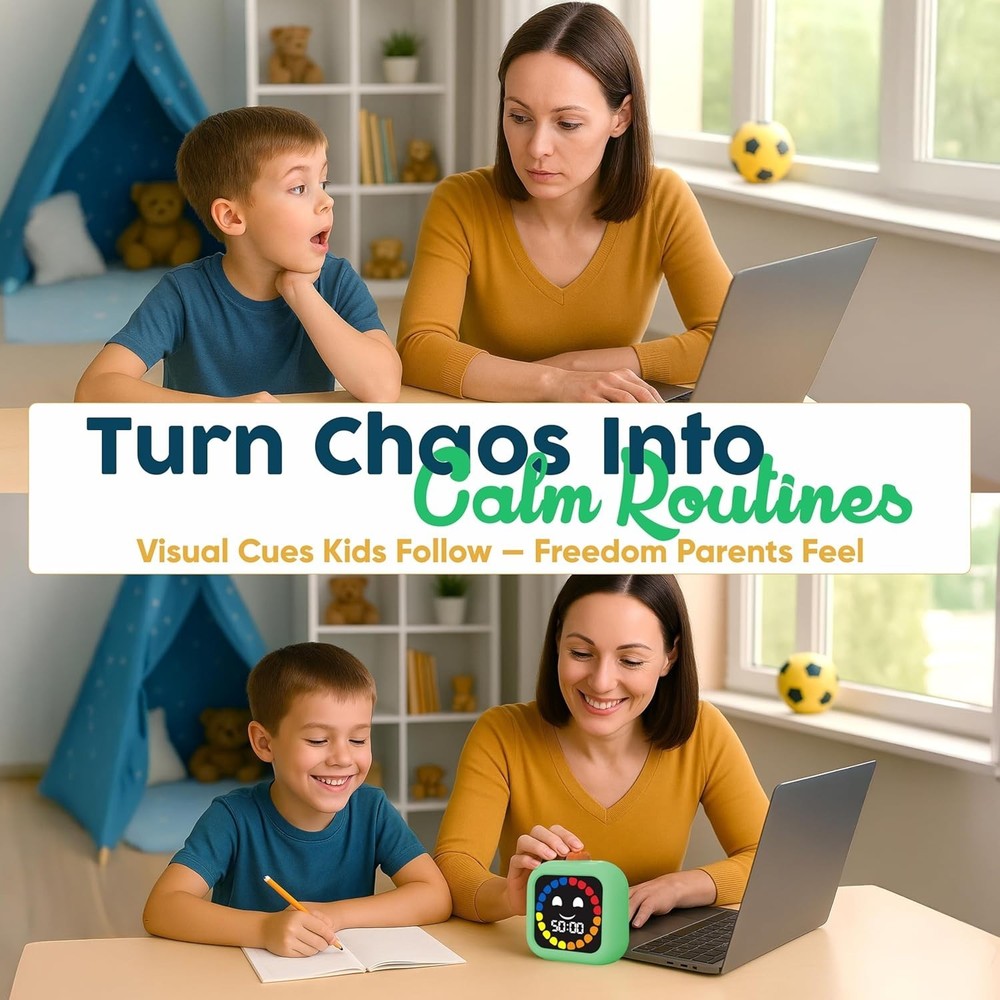 Digital Visual Timer for Kids - Rechargeable 99 Min Timer - Focus & Smoother ...