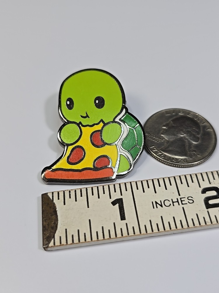 Turtle With Pizza Lapel Pin By Teeturle