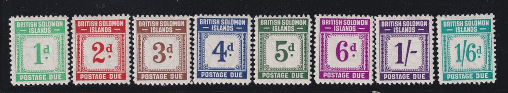 SOLOMON ISLANDS #J1-J8 postage due VERY FINE  hinged