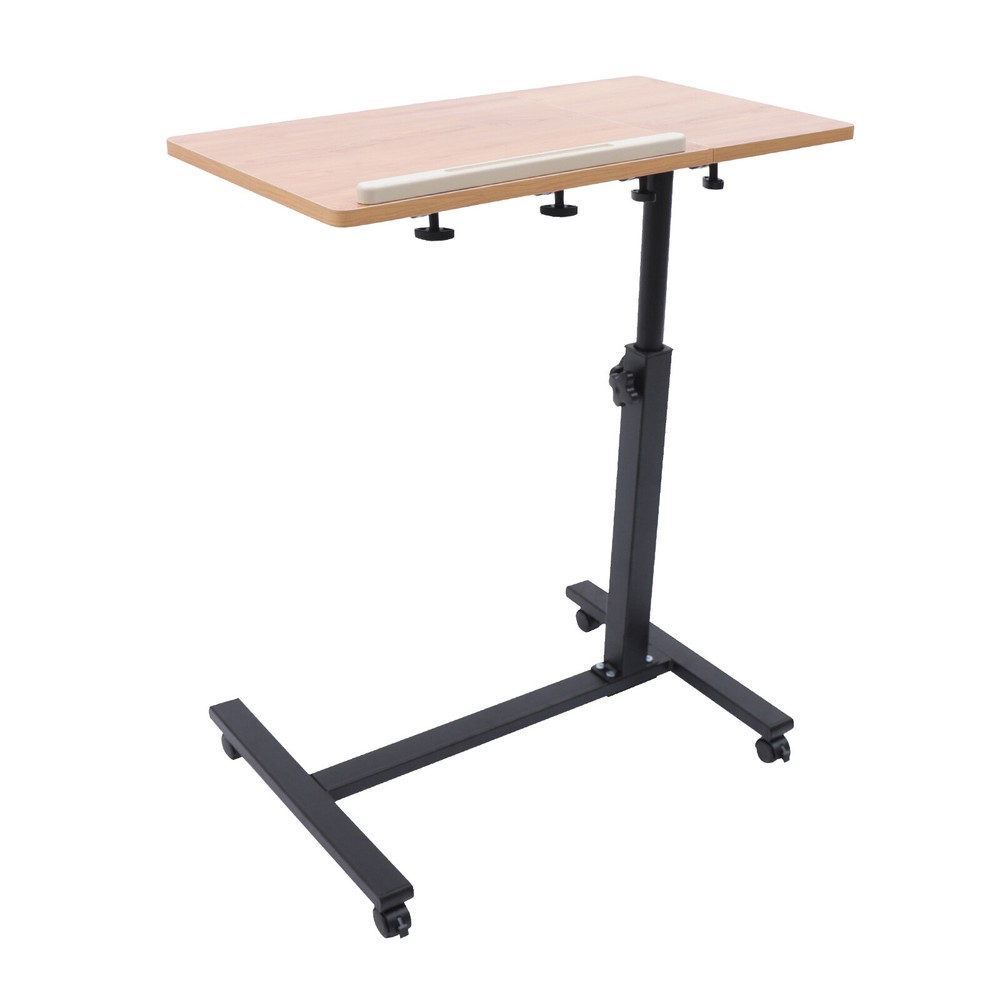 Rolling Laptop Desk Mobile Computer Stand Bed Side Table Adjustable Office Desk