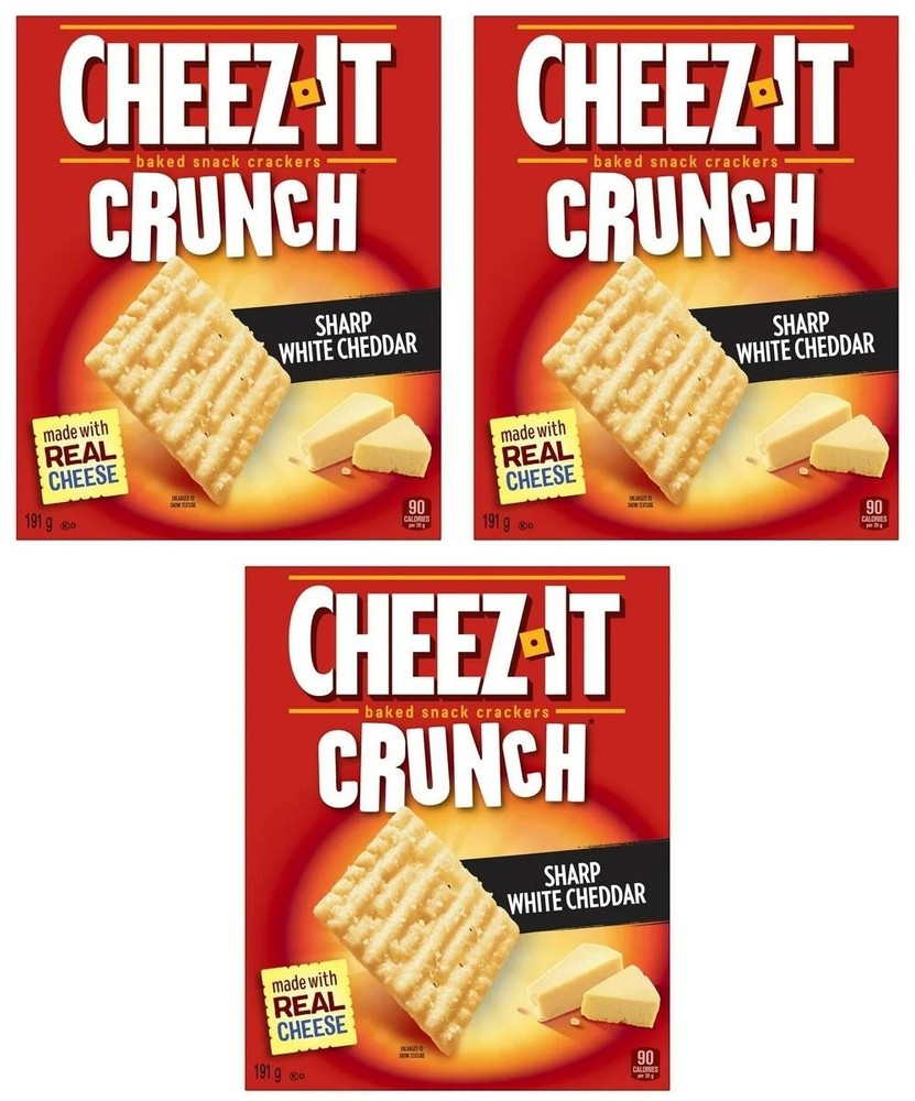 Cheez-It Crunch, Sharp White Cheddar, Baked Crackers, 191g (3 Pack)