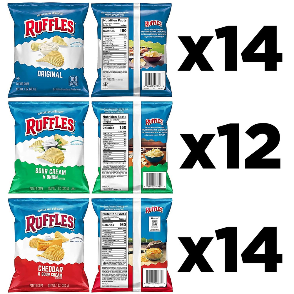 Potato Chips Variety Pack, 40 Count