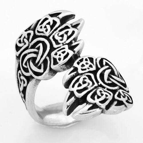 Stainless Steel Celtic Knot Claw Ring