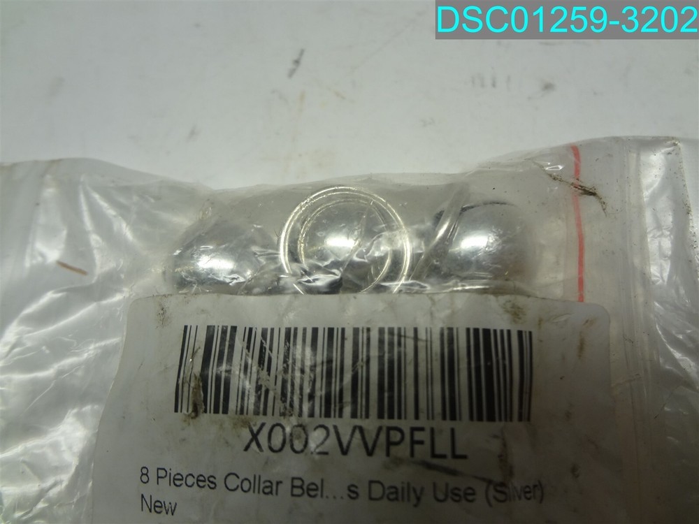 8 Pieces Silver Collar Bells for Small Dogs Cat