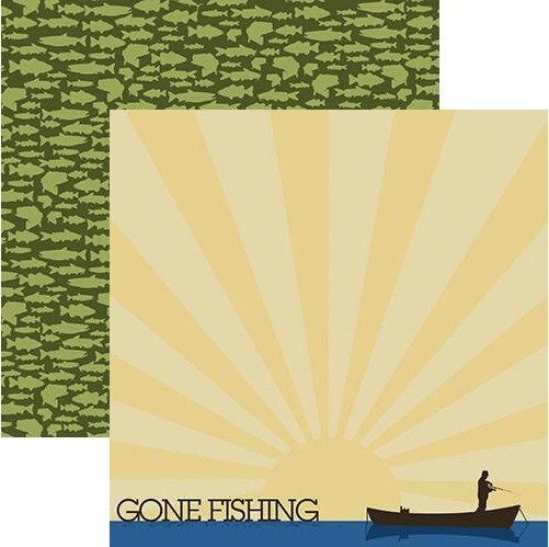 Fishing, DS scrapbook paper - Reminisce RSS281