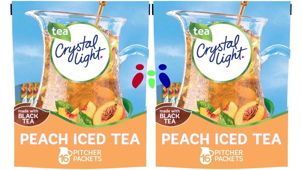 2 PACK Crystal Light Peach Iced Tea Drink Mix, 16 Pitcher Packets, (32 Packets )