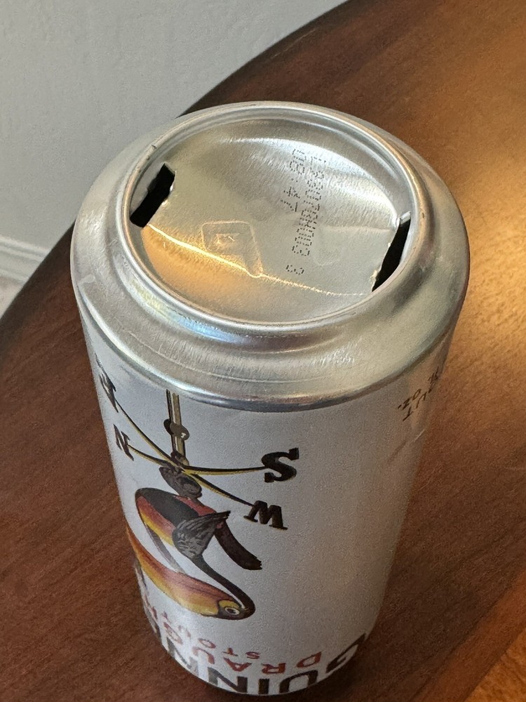 Guinness Draught Stout - Toucan on weather vane - Empty Beer Can Bottom Opened