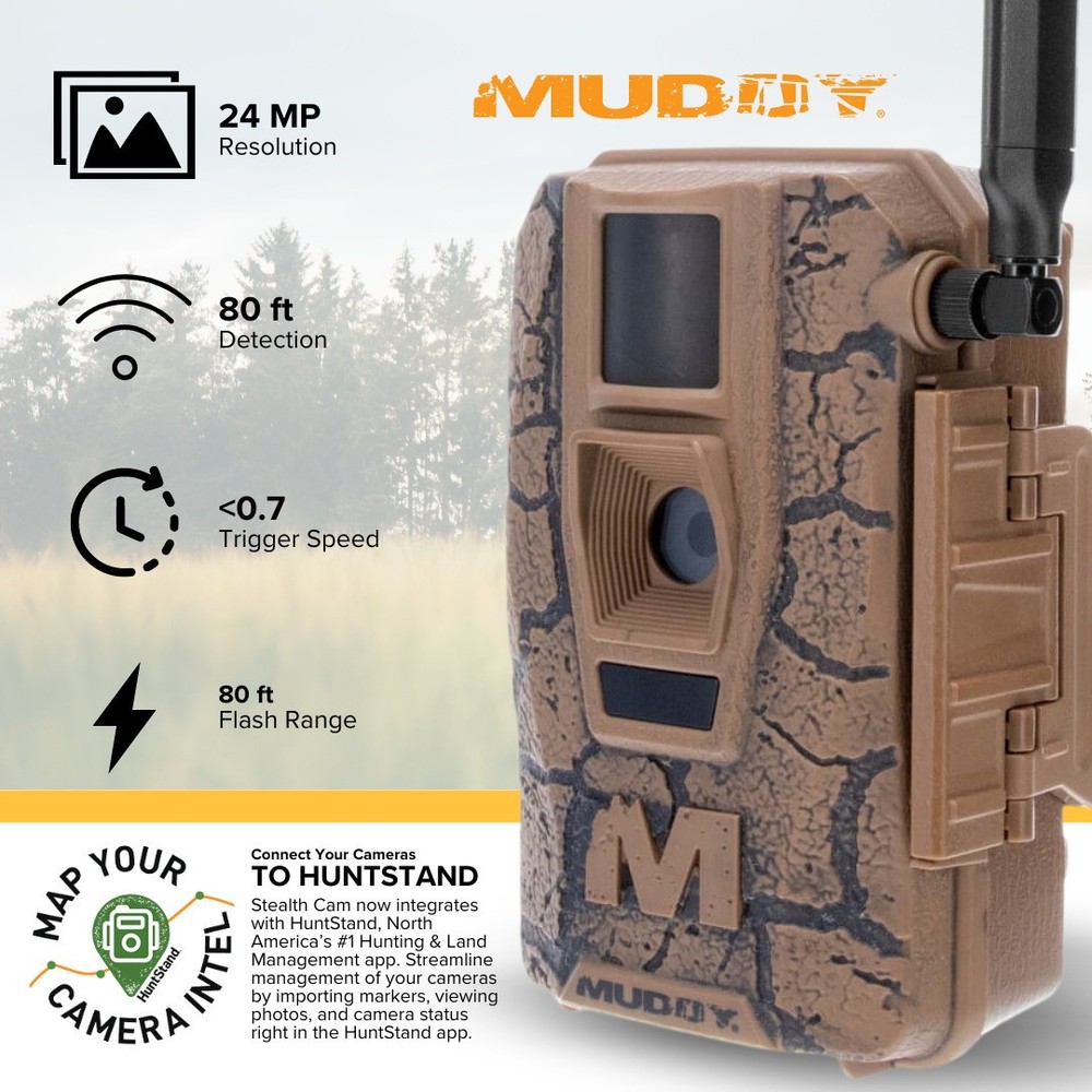 Muddy Mitigator Cellular 24MP Imaging Trail Camera 4 Pack Bundle