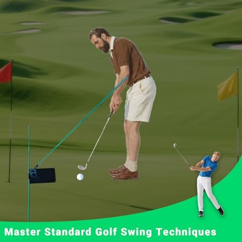 Golf Alignment Sticks System with Holder Angle Plate, Golf Trainer Aid