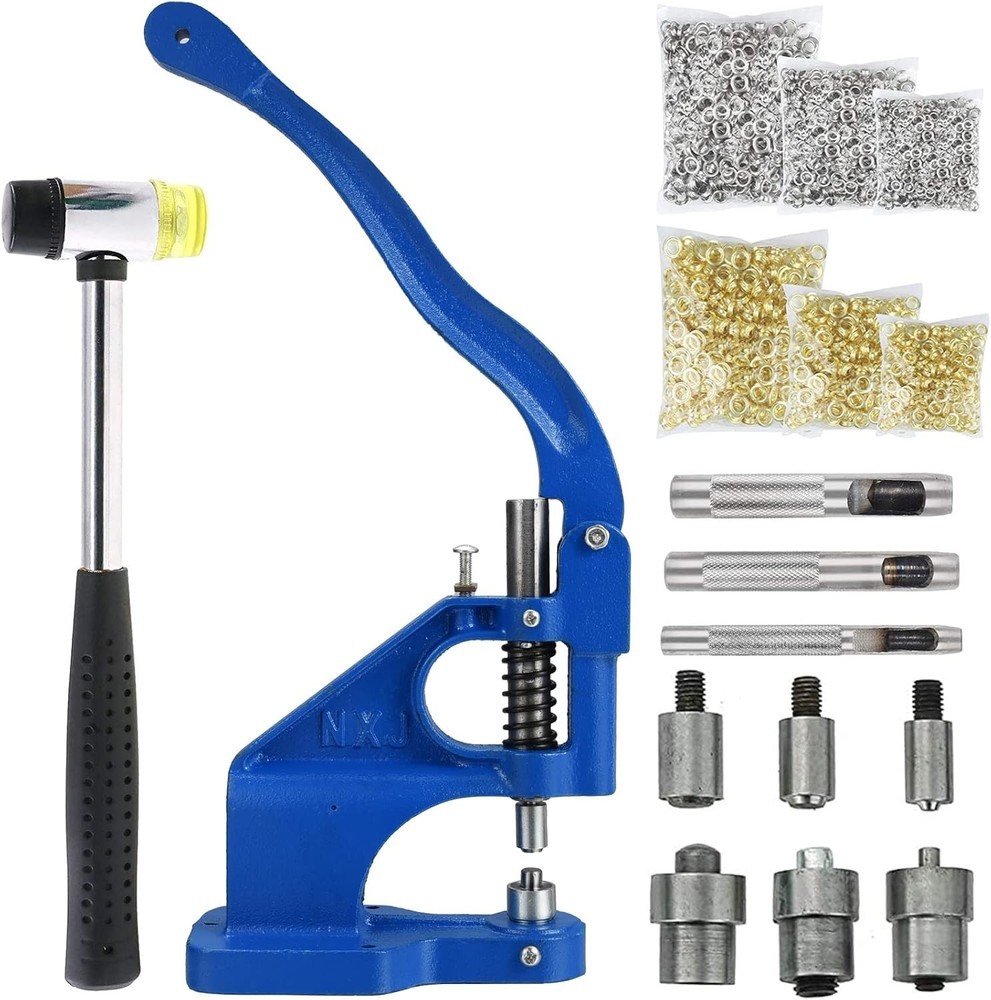 Professional Hand Press Grommet Tool with Interchangeable Dies - Versatile Use