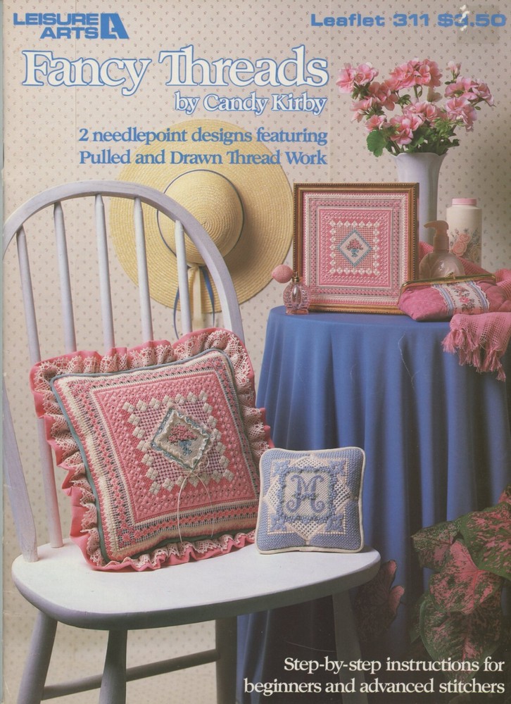 Leisure Arts Fancy Threads Needlepoint Drawn Thread Work Candy Kirby Pattern Bk